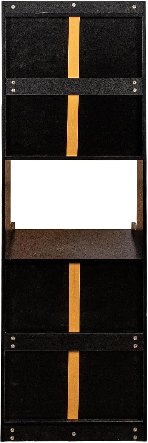 Black Kitchen Pantry Hutch Cabinet with Microwave Stand - Farmhouse Buffet Sideboard with Drawers & Storage Shelves, Freestanding Coffee Bar Cabinet for Dining Room & Kitchen