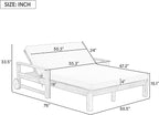 Merax Acacia Wood Outdoor Daybed Sofa, Farmhouse Patio Sun Lounger with Adjustable Backrest, High-Density Cushions & Removable Wheels, Weather Resistant for Garden, Poolside, Backyard, Beige