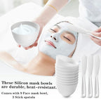 12Pcs Silicone Facial Mask Bowl DIY Face Mask Mixing Bowl for Facials Home Salon Spa Skin Applicator Bowl with Stir Sticks, White