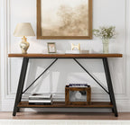 GAZHOME Console Table with Storage Shelf - Industrial Style Sofa Table Behind Couch for Living Room & Entryway, Rustic Brown,53.1 Inch