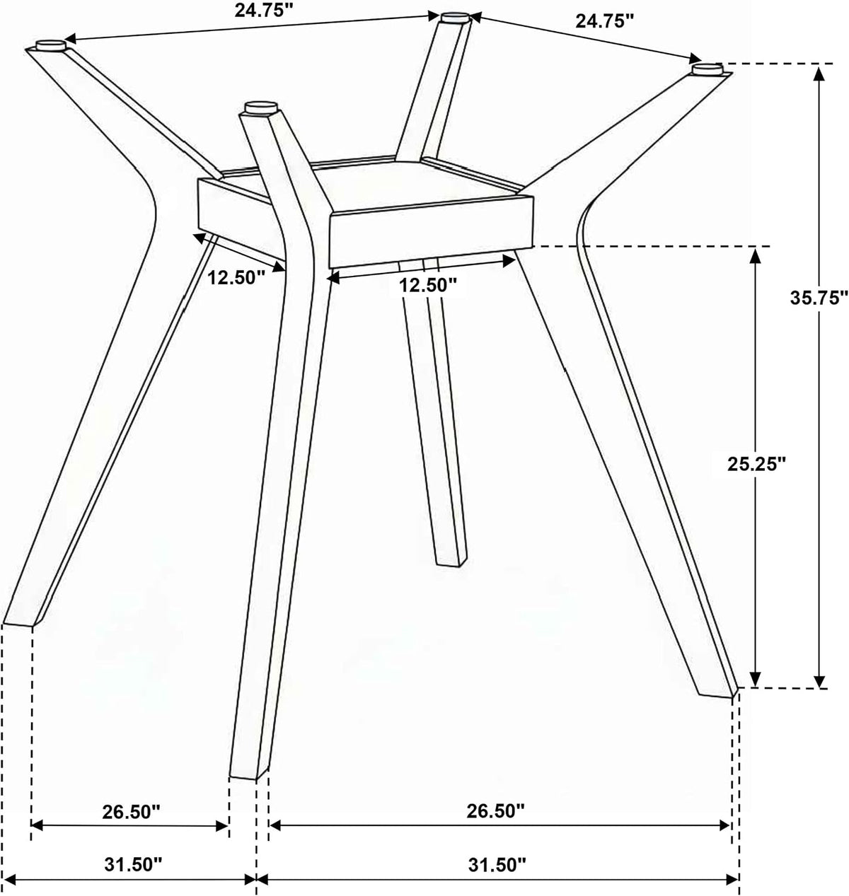 Coaster Home Furnishings Paxton Square Wood Counter Height Dining Table Base Brown 122178