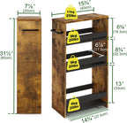 TEAMIX Slim Rolling Storage Cart, Wood 4-Tier Narrow Kitchen/Laundry Cart