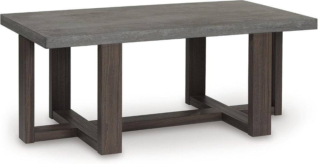 Signature Design by Ashley Dynnford Industrial Water Stain Resistant Table, Set of 3, Gray & Dark Brown