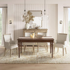 HULALA HOME 60" Farmhouse Solid Wood Dining Room Table for 6 with Drawers, Traditional Kitchen Wooden Table with Spindle Legs, Walnut