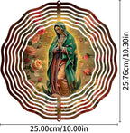 Virgin Mary Prayer Wind Spinner, Metal Wind Spinners Outdoor Indoor, Virgin Mary Hanging Garden Decor for Outside, Stainless Wind Spinners for Yard and Garden 10 inch 3D (25.76X25 CM)