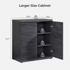 SICOTAS Buffet Cabinet with Storage Accent Sideboard Modern Credenza with Doors & Shelves Fluted Media Console Mid Century Coffee Bar Table for Living Room Kitchen Dining Room Hallway (1PCS)