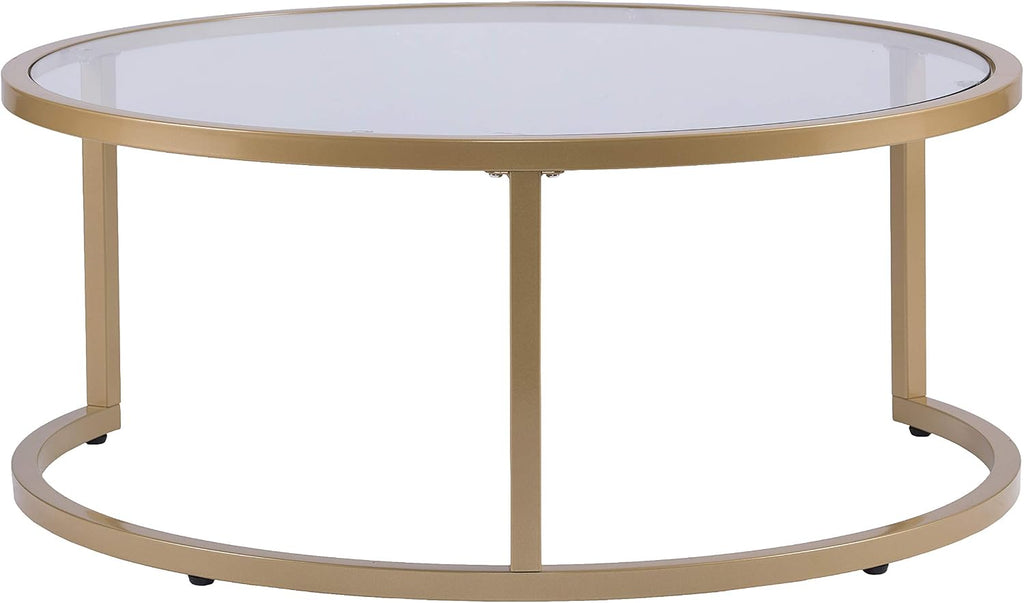 SEI Furniture Evelyn Glam Nesting Coffee Table 2-pc Set, Gold