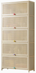 13 Inch Wide Kitchen Cabinet Storage Natural Bamboo Material Flip Up Hover Door Design Food Pantry Cabinet, for Kitchen Living Room Bedrooms(60 * 33 * 40cm)