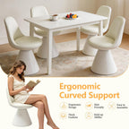 Swivel Vanity Chair, Multifunctional Upholstered Ottoman Foot Stool Leather with Mid Back for Makeup, Modern Vanity Stool for Vanity Bedroom Living Room, Dining Room