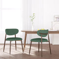 MALOL Upholstered Dining Room Chairs Set of 2, Kitchen Chairs with Metal Legs and Anti Slip Pads, Curved Back Dining Chair for Home and Restaurant Use, Green