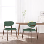 MALOL Upholstered Dining Room Chairs Set of 2, Kitchen Chairs with Metal Legs and Anti Slip Pads, Curved Back Dining Chair for Home and Restaurant Use, Green