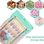Funfery 100 Pack Gradient Holographic Bags,Mylar Resealable Bag with Zipper,Clear Window Packaging Pouch,Smell Proof Bags for Food Storage,Sample Jewelry Baggies(3.1x5.1In,Green Pink)