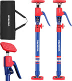 WORKPRO Cabinet Jack Support Pole, 23-5/8" to 45-1/4" Steel Telescopic Quick Support Rod Adjustable 3rd Hand Support System with 154 lbs Capacity for Cabinet Jack, Drywall Jack& Cargo Bars, 2-Pack