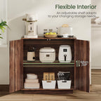 CHOEZON Buffet Cabinet, Sideboard Buffet Cabinet with Storage, Coffee Bar Cabinet, Push-to-Open Doors & Adjustable Internal Shelf, Buffet Table for Kitchen, Dining Room, Walnut MCB01HT