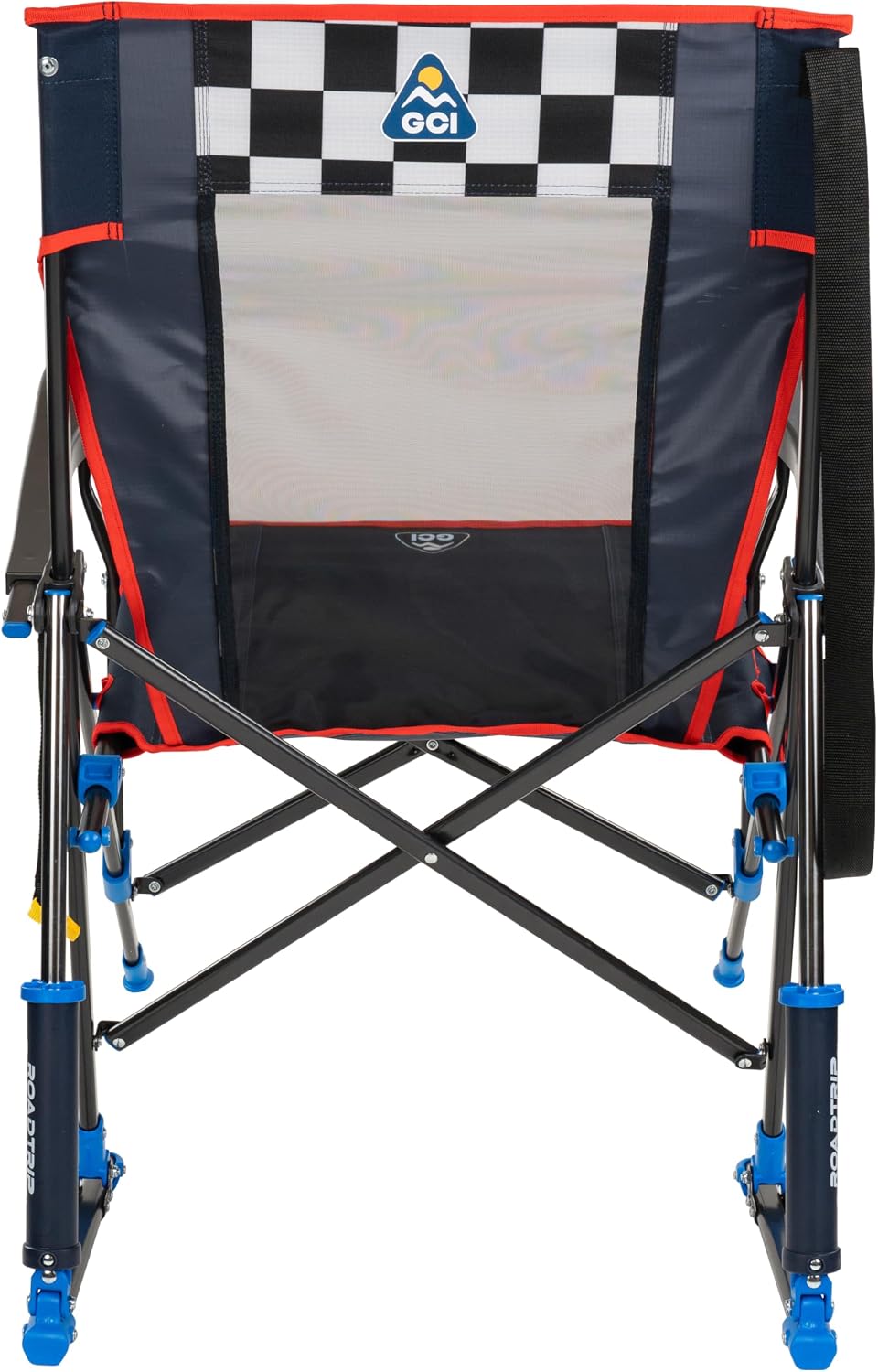 GCI Outdoor NASCAR Roadtrip Rocker Camping & Sideline Sports Chair | Portable Folding Rocking Chair with Durable Armrests & Drink Holder, Black