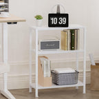 3-Tier Side Table Set of 2, Small End Table, Sofa Side Table for Narrow Spaces, Slim End Table, Nightstand Table, for Living Room Bedroom Office, White