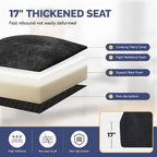113" L-Shaped Couch, Modern Modular Sectional Sofa with Deep Seat, Convertible Corduroy Cloud Couches for Living Room,Black,1 PCS