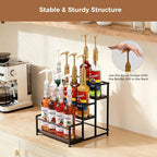 Coffee Syrup Rack Organizer, 3 Tier 12 Bottles Holder Stand for Coffee Bar | Coffee Syrup Liquor Bottle Display Shelf Bar Shelf Stand Countertop Rack for Syrup, Wine, Spice