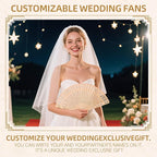 50pcs Personalized Wedding Fans for Guests - Custom Wooden Hand Fans with Names/Dates - Bulk Wedding Favors for Bridal Shower, Baby Shower & Parties (Wood, 50pcs)