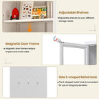 Kitchen Pantry Storage Cabinet, 72" H Storage Cabinet with Doors and Adjustable Shelves, Spacious Cupboard with 2 Handles, Metal Kitchen Cabinet for Dining Room, Living Room, White