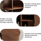 Buffet Sideboard Cabinet with Fluted Sliding Door, 40" Storage Console Table with Adjustable Shelf for Kitchen, Entryway, or Living Room, Modern Accent Coffee Bar, Walnut