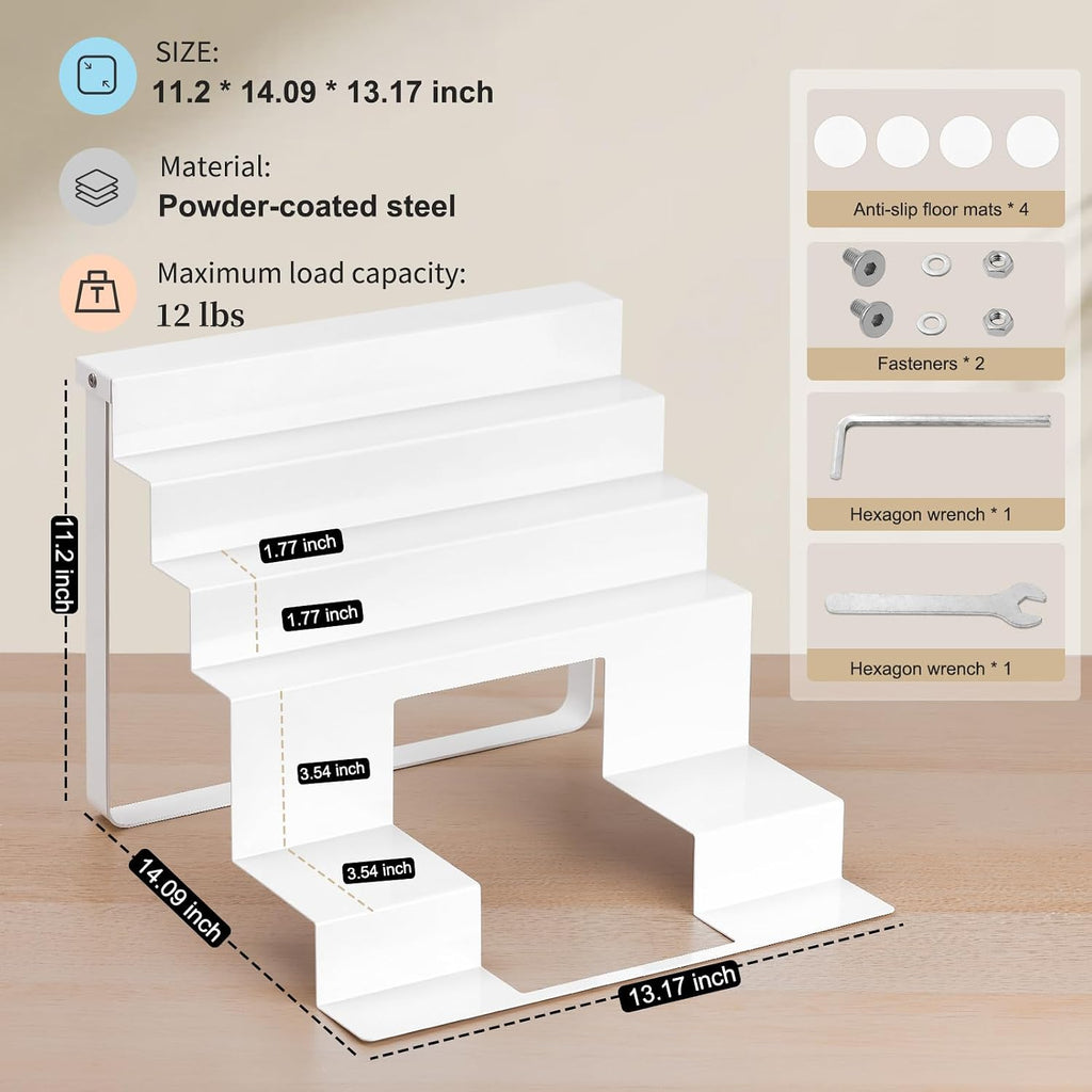 6-Tier Metal Tonies Shelf Magnetic, Compatible with Toniesbox 1 & 2 | Tonies Storage for Tonies Figures 50 Characters, White Desktop Display Shelf