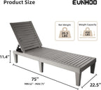 EUNHOO Outdoor Chaise Lounge Set of 2, Adjustable Pool Lounge Chair with 5 Positions Backrest, Waterproof Sun Loungers for Garden Pool Beach Patio Deck Sunbathing