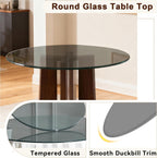TesNus 18" Round Gray Tempered Glass Table Top, 0.24" Thick Smoked Replacement Glass Top with Pencil Polished Edge, Heat Resistant & Waterproof, Easy to Clean Glass Tabletop for Patio Table