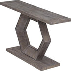 Modern Entryway Table with Innovative Hollow Hexagon Leg Structure and Premium Fir Veneer Finish for Sophistication,Suitable for Hallway, Entryway, Living Room