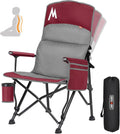 Overmont Camping Chair with Lumbar Support for Adults - Oversized with High Back Supports 450 LBS - Heavy Duty Folding Chair Portable for Outdoor Lawn Patio Balcony with Patent No.: US D1.028.543 S