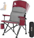 Overmont Camping Chair with Lumbar Support for Adults - Oversized with High Back Supports 450 LBS - Heavy Duty Folding Chair Portable for Outdoor Lawn Patio Balcony with Patent No.: US D1.028.543 S