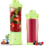Portable Blender, 270W for Shakes & Smoothies - Waterproof, USB Rechargeable with 20 oz BPA-Free Cup & Travel Lid (Yellow, 20 oz)