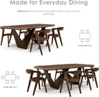 Furniture of America Nazaen III 82.5" Mid-Century Modern Solid Wood Live Edge Dining Table with Steel Support, Walnut Finish, Seats 4–6