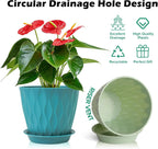 GARDIFE 7/6.5/6/5.5/5/4.5/4 inch Plant Pots, 7 Pack Flower Pots Indoor Outdoor, Planters with Drainage Holes and Tray Saucers (Color-Red)