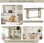 59 Inch Solid Wood Console Table, Table Sofa Table for Entryway, Hallway Living Room, Foyer, Contemporary Minimalist Style, Grey