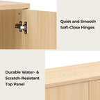 CHITA Sideboard Buffet Cabinet with Storage, Small Storage Cabinet with Doors and Shelves for Living Room Accent, Bar, Kitchen, Oak