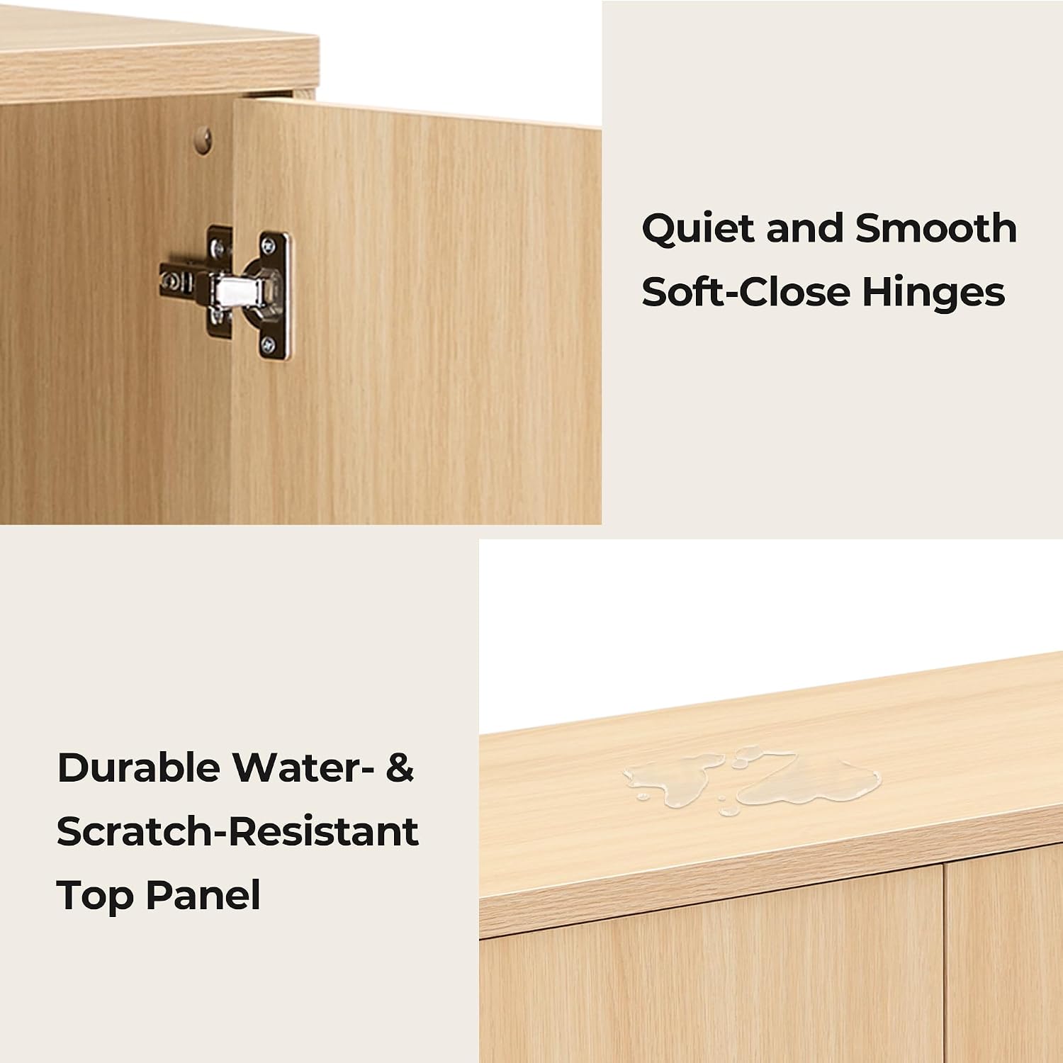 CHITA Sideboard Buffet Cabinet with Storage, Small Storage Cabinet with Doors and Shelves for Living Room Accent, Bar, Kitchen, Oak