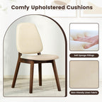 GOFLAME Upholstered Dining Chairs Set of 2, Mid-Century Modern Kitchen Chairs with Padded Seat, Ergonomic Curved Backrest, Rubber Wood Legs, Accent Side Chairs for Dining Room, Living Room, Study