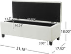Storage Bench End of Bed, White Boucle Storage Ottoman Bench with Pressure Hinges, Foot Rest with Rubber Wood Legs, Button Tufted Ottoman with Storage for Living Room, Bedroom, Entry Ways & Window