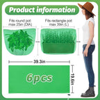 ANPHSIN 6 pcs Plant Covers Freeze Protection - 19.6in x 39.3in Winter Shrub Plant Protection Bags, Frost Blankets Cloths with Drawstring for Outdoor Garden Rose Bush Plants, Green