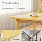 Bamboo Dining Table, Small Kitchen Table for 2, 27.6" Square Dining Tables for Small Space, Easy Assembly, Dinner Table for Dining Room, Living Room, Kitchen, Office(Natural)
