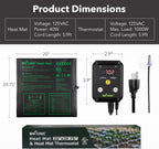 BN-LINK Seedling Heat Mat Heating Pad 20" x 20.75" with Digital Thermostat Controller Combo Set Waterproof for Indoor Seed Starting and Plant Germination