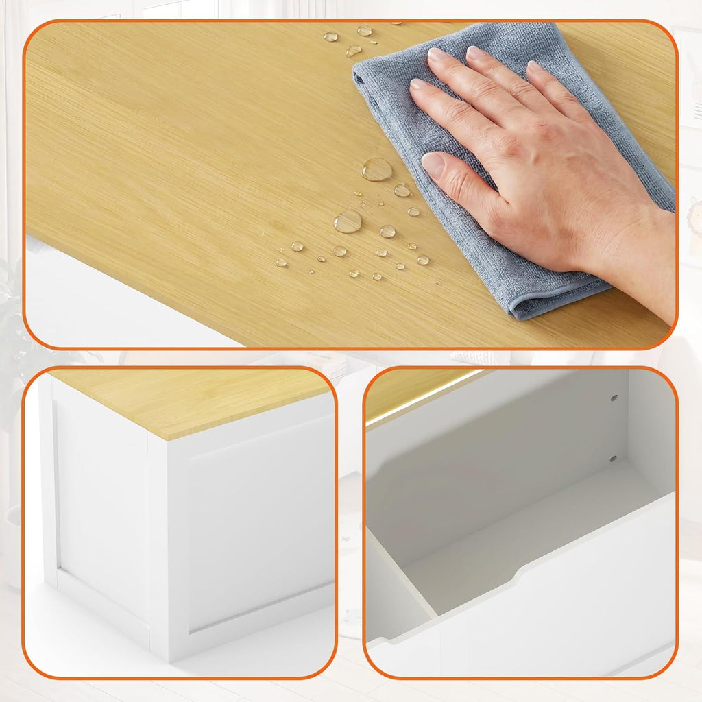 Zevemomo 63" L Shaped Storage Bench, White Breakfast Nook Benches, Corner Storage Bench with Hidden Storage for Dining Room, Kitchen, Entryway