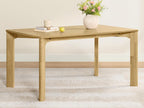 CHITA 59" Mid Century Modern Dining Table for 6, Rectangle Wood Kitchen & Dining Room Table, Solid Rubberwood Frame, Oak Venner