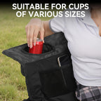 Double Camping Chair Oversized Padded Camping Chairs for Adults Folding Loveseat with Cup Holders and Side Pockets Heavy Duty Outdoor Lawn Chairs for Camping,Sports, Fishing,Beach, Gray Leaves