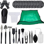 35PCS Mini Succulent Tools Set, 19.7" Thickened Repotting Mat & Plant Tag, Garden Hand Transplanting Miniature Planting Indoor Fairy Care, Potting, Cactus, Houseplant Bonsai Tool Kit