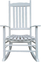 A001WT White Wood Porch Rocker/Outdoor Rocking Chair - Easy to Assemble - Comfortable Size - Outdoor or Indoor Use