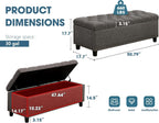 Ottoman with Storage, 51" Storage Bench Ottoman for Bedroom, End of Bed Benchs with Button-Tufted, Upholstered Rectangle Long Foot Rest Benchs for Entryway Living Room (Gray)