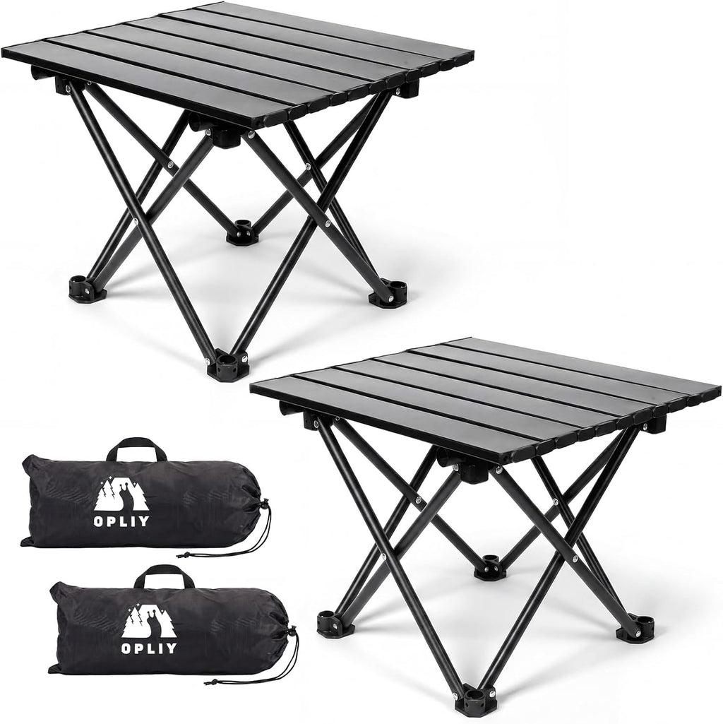 Opliy 2-Pack Portable Camping Table – Ultralight Foldable Car Tray Table with Carry Bag for Camping, Picnic, BBQ, Beach & Outdoor Travel