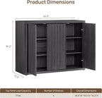 SICOTAS Buffet Cabinet with Storage Accent Sideboard with 3 Doors Modern 46.6" Wide Credenza Fluted Buffet Table Media Console Cabinet Entryway Cabinets for Living Room Kitchen Dining Room Hallway